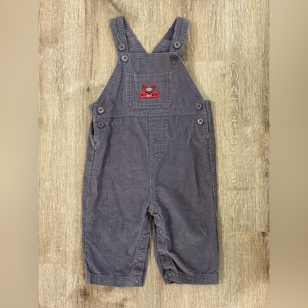Carter's Charcoal Overalls with Red Accent